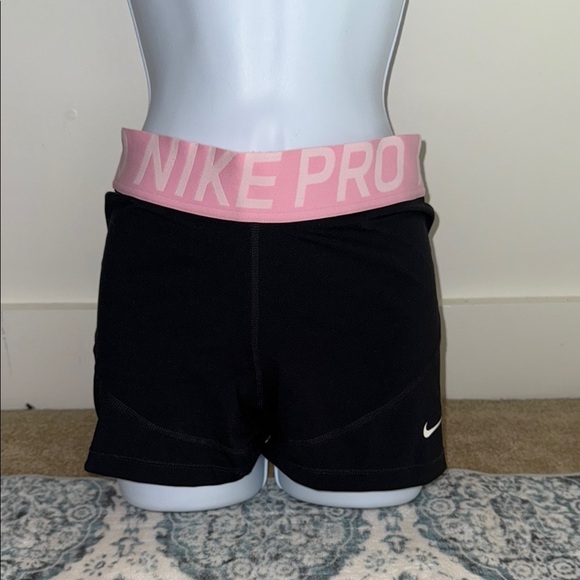 Nike Black and Pink Athletic Shorts with Compression Fit - Picture 4 of 5